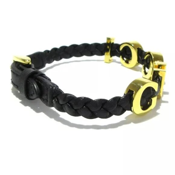 100% Auth GUCCI "GUCCI" Leather Bracelet Leather Hardware Bracelet 307-091424 - Picture 5 of 7